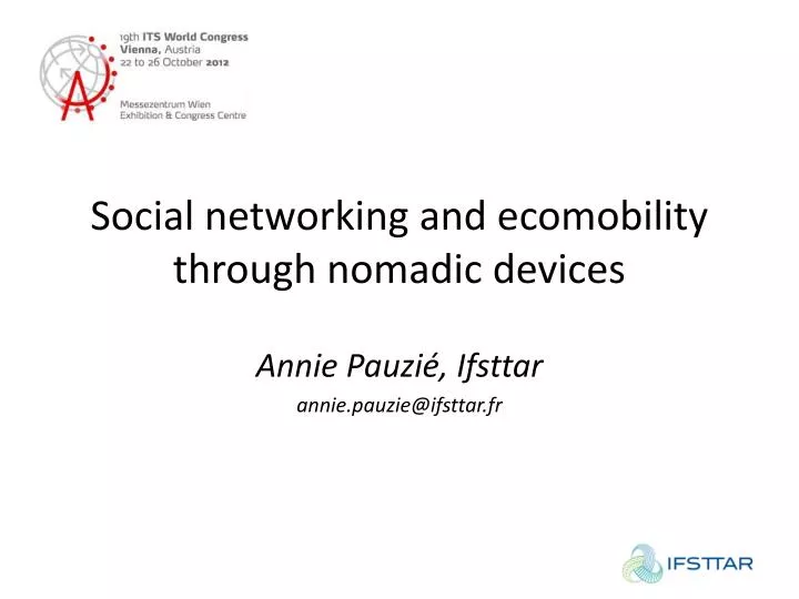 social networking and ecomobility through nomadic devices