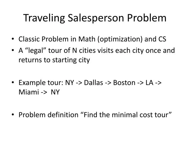 traveling salesperson problem