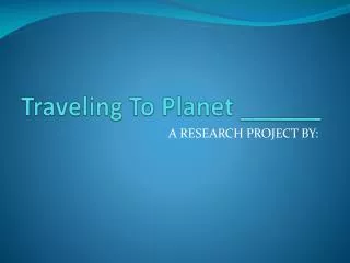 traveling to planet