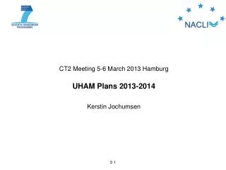 CT2 Meeting 5-6 March 2013 Hamburg UHAM Plans 2013-2014 Kerstin Jochumsen