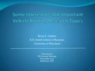Some Interesting and Important Vehicle Routing Research Topics