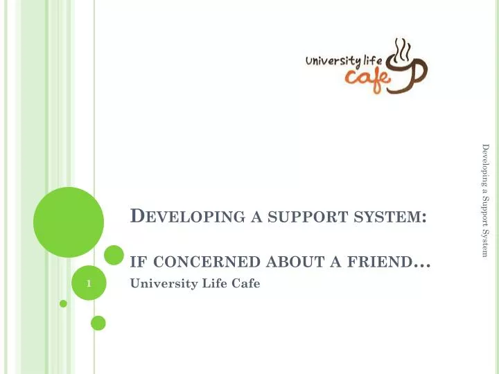 developing a support system if concerned about a friend