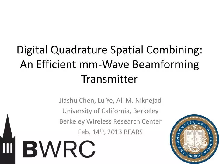 digital quadrature spatial combining an efficient mm wave beamforming transmitter