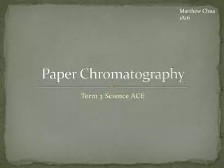Paper Chromatography