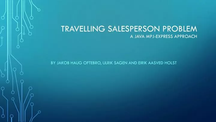 travelling salesperson problem a java mpj express approach
