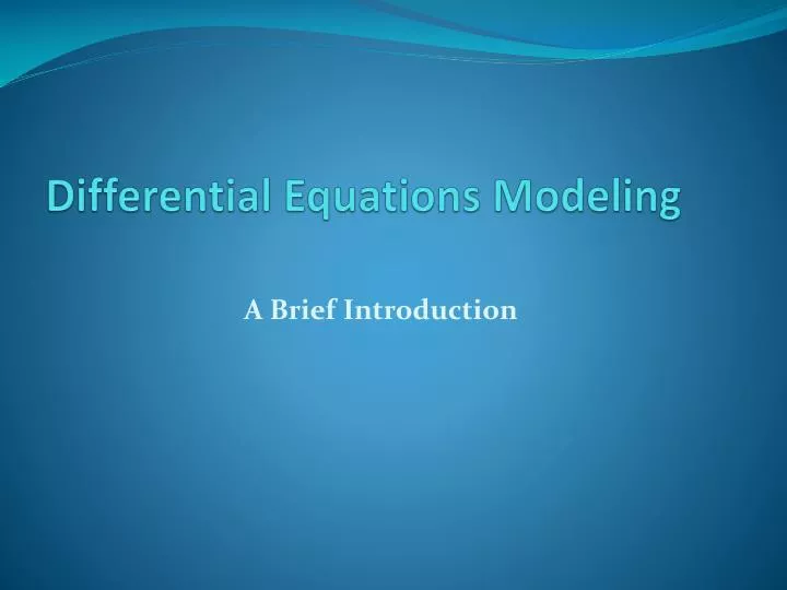 differential equations modeling