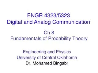 Ch 8 Fundamentals of Probability Theory