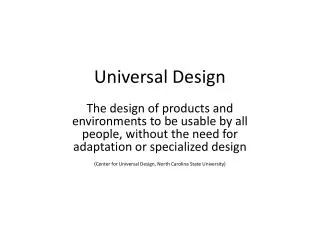 PPT - Universal Design PowerPoint Presentation, free download - ID:1403756