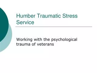 Humber Traumatic Stress Service