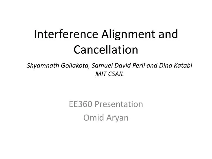 interference alignment and cancellation