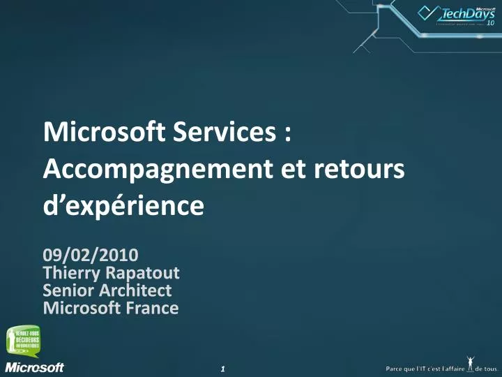 microsoft services accompagnement et retours d exp rience