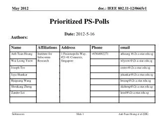 Prioritized PS-Polls
