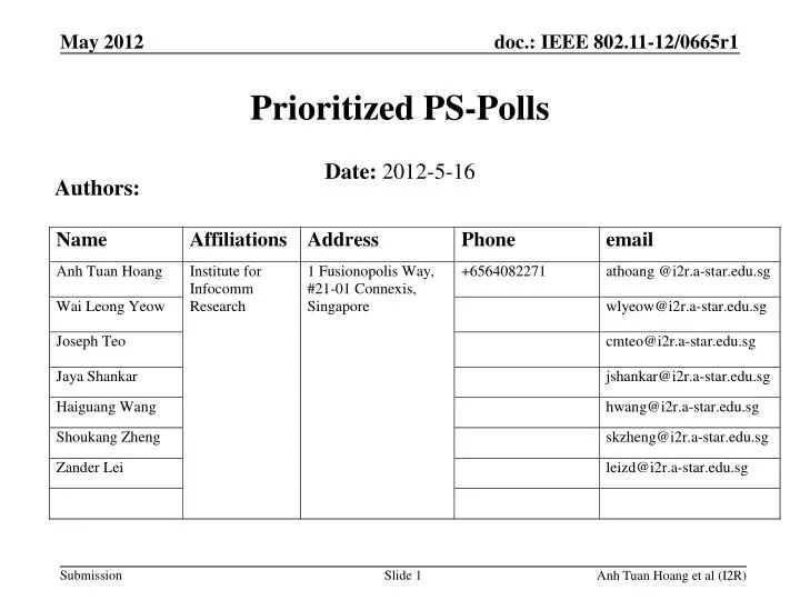 prioritized ps polls