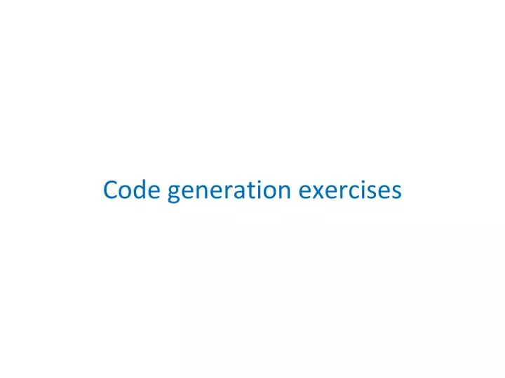 code generation exercises