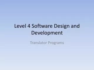 Level 4 Software Design and Development