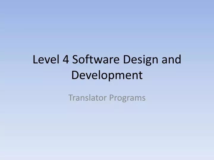 level 4 software design and development