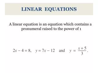 linear equations