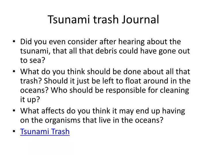 tsunami trash journal
