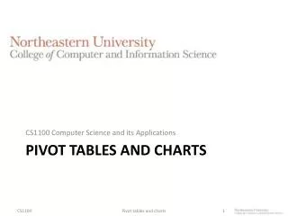 Pivot tables and charts