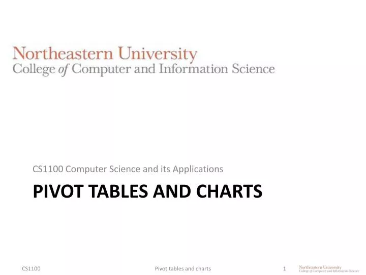 pivot tables and charts