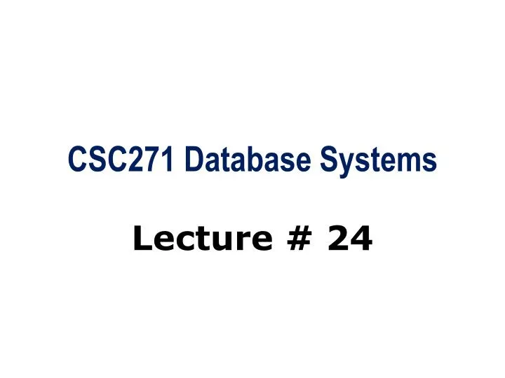 csc271 database systems