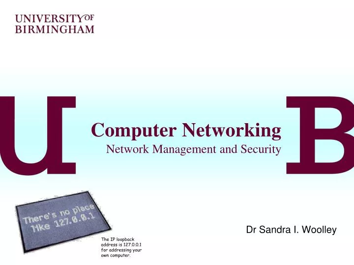 computer networking network management and security