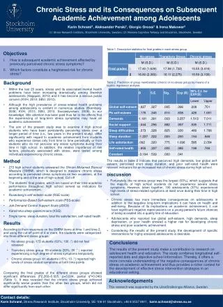 Chronic Stress and its Consequences on Subsequent 	Academic Achievement among Adolescents