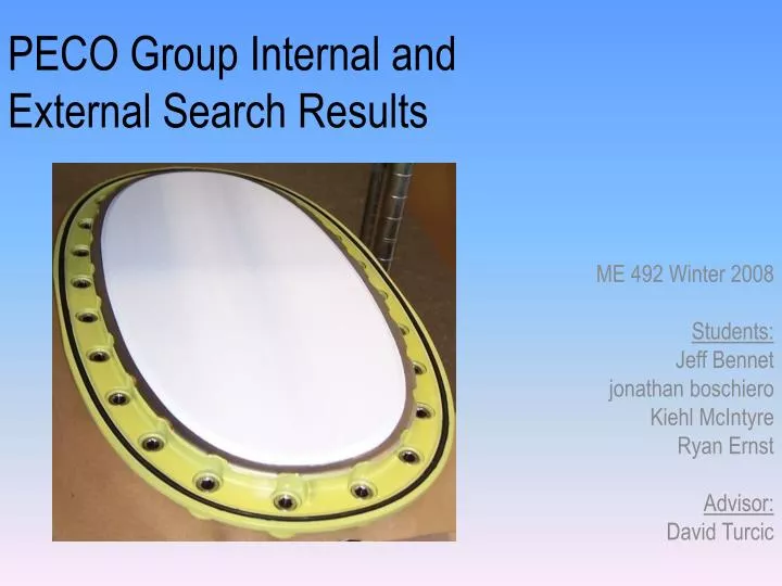 peco group internal and external search results