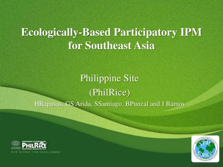 ecologically based participatory ipm for southeast asia