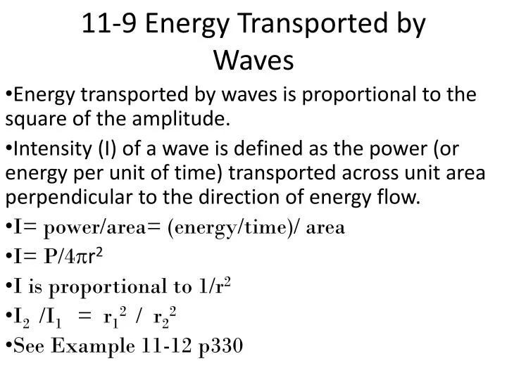 11 9 energy transported by waves