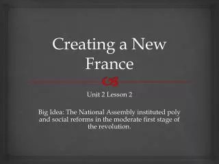 Creating a New France