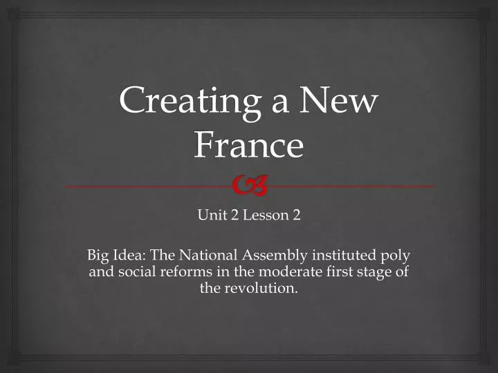 creating a new france