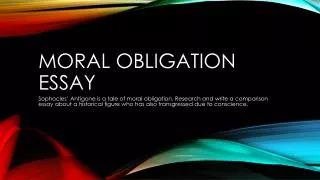 Moral obligation essay
