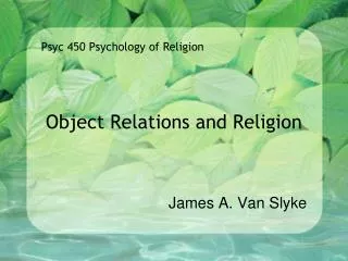Object Relations and Religion