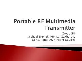 Portable RF Multimedia Transmitter