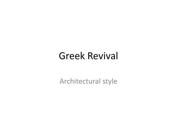 greek revival