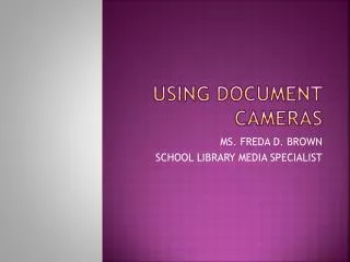 Using document cameras