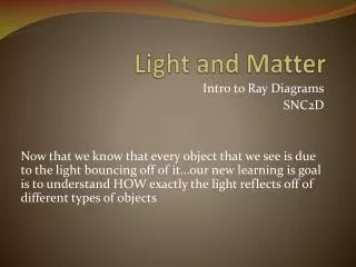light and matter