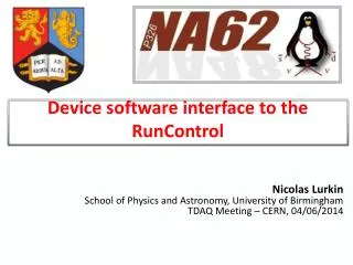 Device software interface to the RunControl