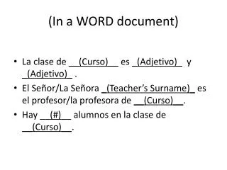 in a word document