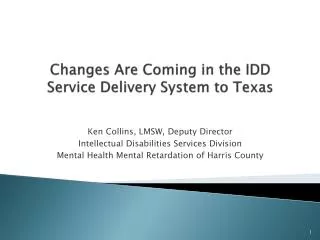 Changes Are Coming in the IDD Service Delivery System to Texas