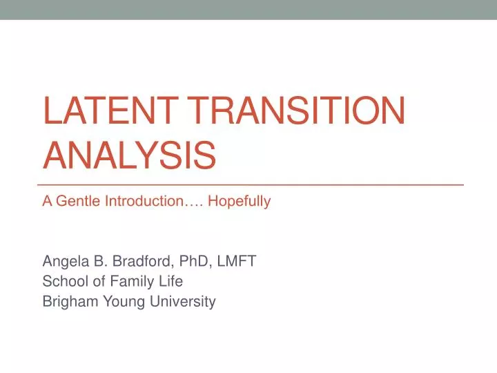 latent transition analysis