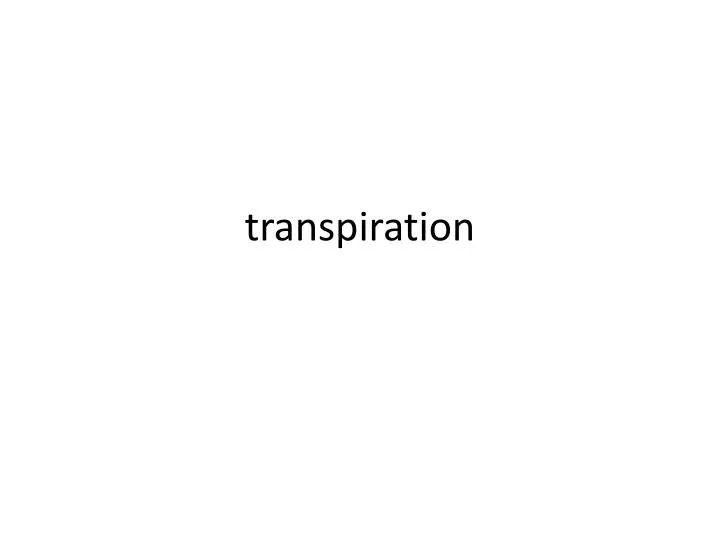 transpiration