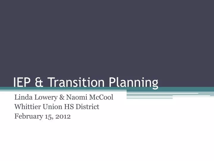 iep transition planning