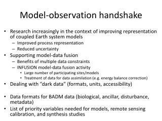 Model-observation handshake