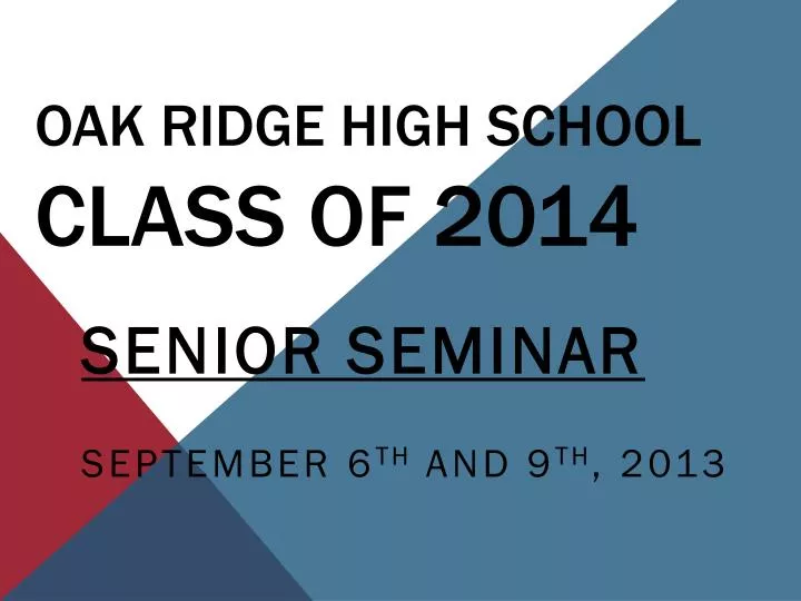 oak ridge high school class of 2014