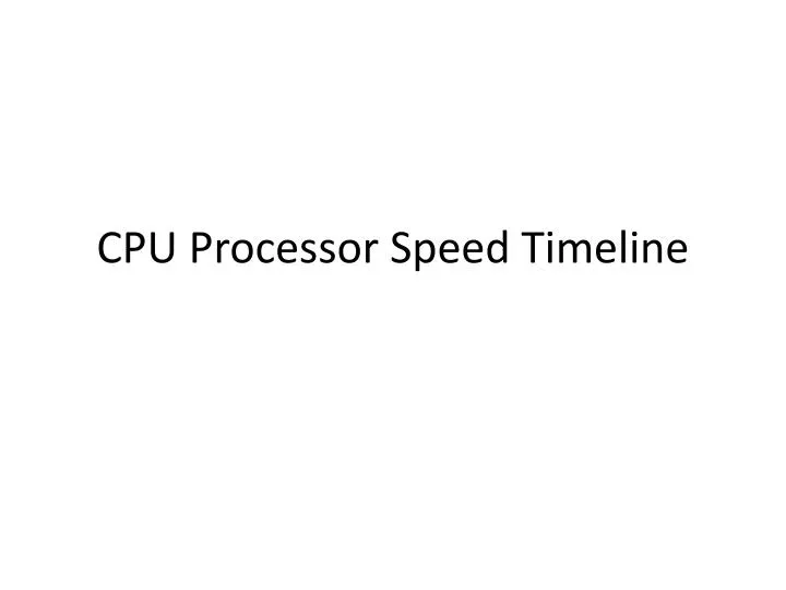 cpu processor speed timeline