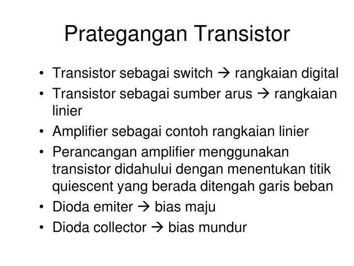 prategangan transistor