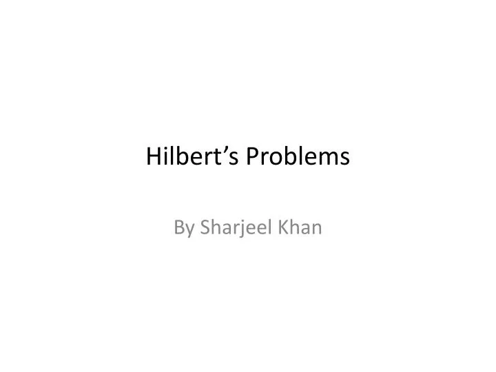 hilbert s problems