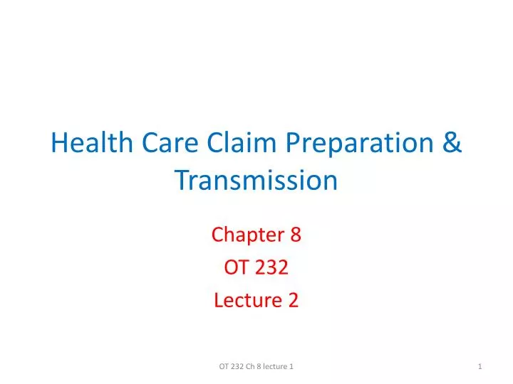 health care claim preparation transmission
